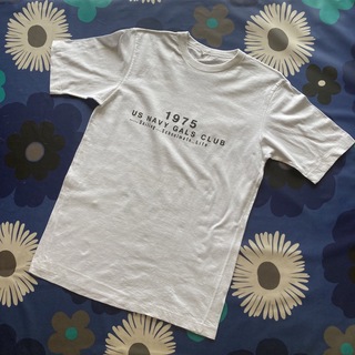 コットンTシャツ/綿100%/ロゴ入り/ホワイト+ブラック/レディースS〜M(Tシャツ(半袖/袖なし))