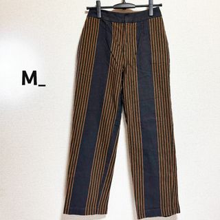 moussy - M_ エムアンダーバー　パンツ チャコールグレー ストライプ テーパード