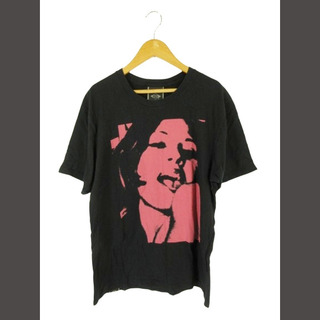 HYSTERIC GLAMOUR - HYSTERIC GLAMOUR Tシャツ 丸首 半袖 ロゴ   黒系 M