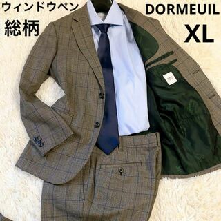 【裏地総柄】タケオキクチ　スーツ　DORMEUIL　SPORTEX　チェックXL