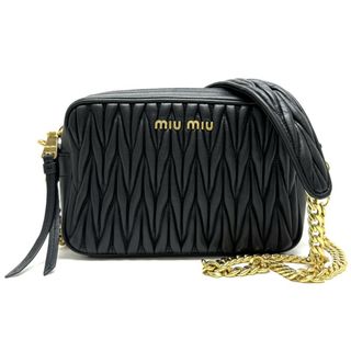 ミュウミュウ(miumiu)のミュウミュウ MIUMIU マテラッセ バッグ ショルダーバッグ ナッパレザー ブラック 黒 ゴールド金具 チェーンショルダーバッグ(ショルダーバッグ)