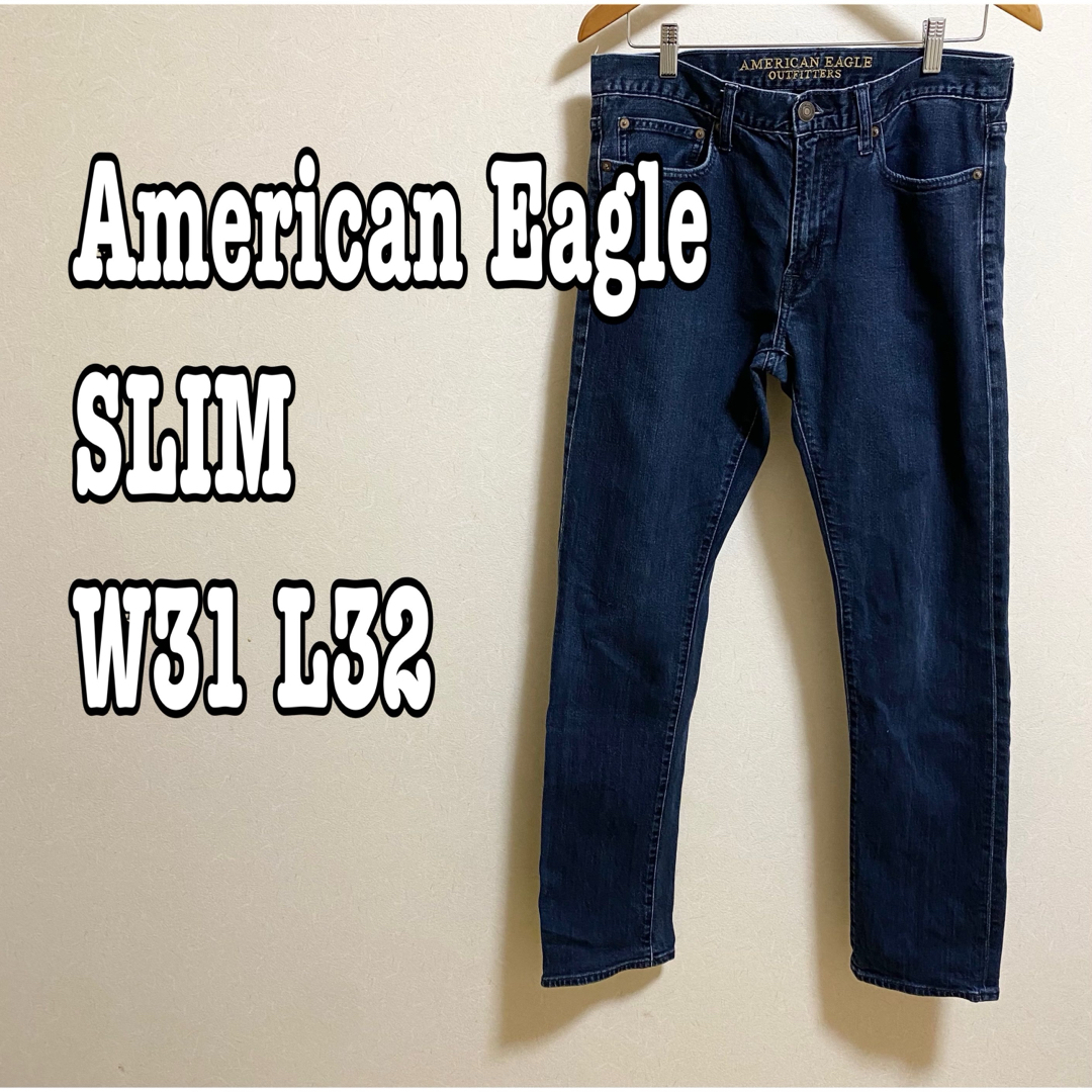 American Eagle(アメリカンイーグル)のアメリカンイーグル ／ スリム／ W31×L32／ ストレッチなし／ ブラック メンズのパンツ(デニム/ジーンズ)の商品写真