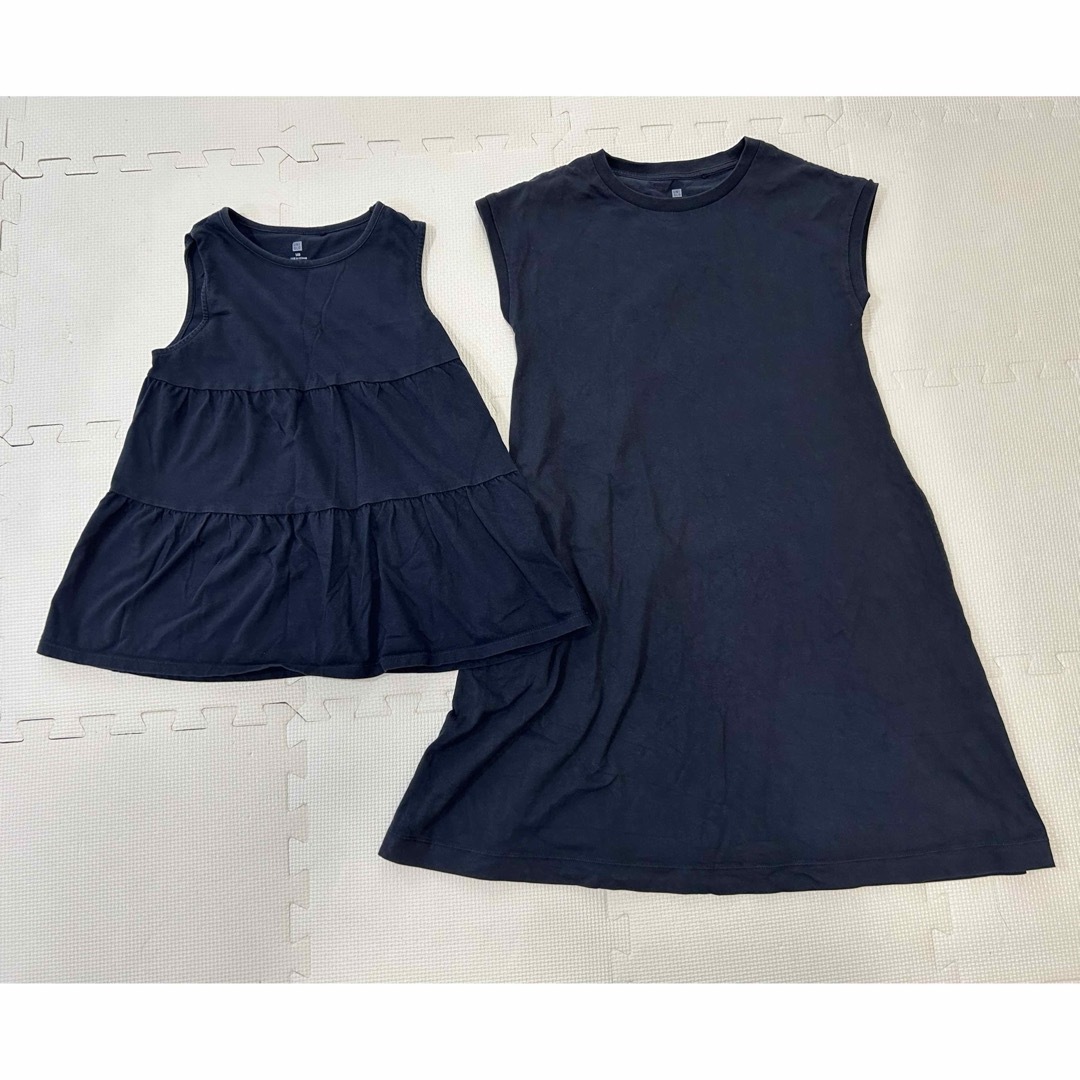 UNIQLO(ユニクロ)のUNIQLO ノースリーブ　140センチ×2枚 キッズ/ベビー/マタニティのキッズ服女の子用(90cm~)(Tシャツ/カットソー)の商品写真