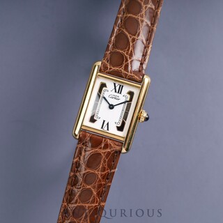 カルティエ(Cartier)のCARTIER カルティエ マストタンク SM QZ 5057001 SV 革 トリニティ文字盤 純正Dバックル(腕時計)