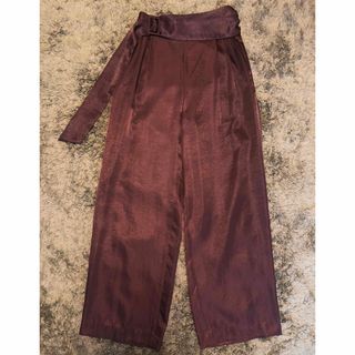 ロク(6 (ROKU))の6(ROKU) SATIN SASH BELT PANTS ブラウン34(カジュアルパンツ)