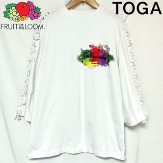 TOGA × FRUIT OF THE LOOM フリンジ 7分袖 Tシャツ M