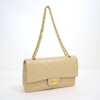 シャネル(CHANEL)の【CHANEL】シャネル マトラッセ25 Wフラップ チェーンショルダーバッグ ラムスキン ベージュ×ゴールド金具 A01112 17番台7桁/kt10348md(ショルダーバッグ)