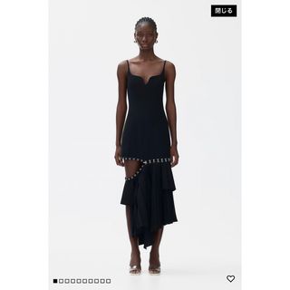 エイチアンドエム(H&M)の新品 完売rokh ロクh&m レイヤードスカートアシンメトリーワンピース　36(ロングワンピース/マキシワンピース)