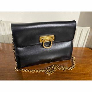 Salvatore Ferragamo チェーン ショルダーバッグ/black