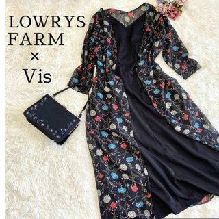 ローリーズファーム(LOWRYS FARM)の【2着セット】シースルー　花柄　ロングワンピース　キャミワンピース　(ロングワンピース/マキシワンピース)