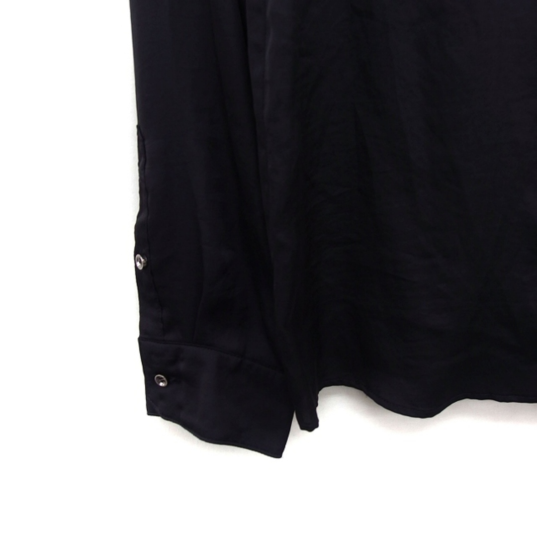 Le souk(ルスーク)のルスーク Le souk 長袖 シャツ ブラウス 無地 大きいサイズ 44 黒 レディースのトップス(シャツ/ブラウス(長袖/七分))の商品写真