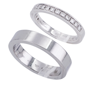 ルイヴィトン(LOUIS VUITTON)のブルガリ BVLGARI マリー・ミー マリーミー　ウェディングリング　ハーフエタニティ デディカータ・ア・ヴェネチア リング 指輪 結婚指輪 ペアリング マリッジリング(リング(指輪))