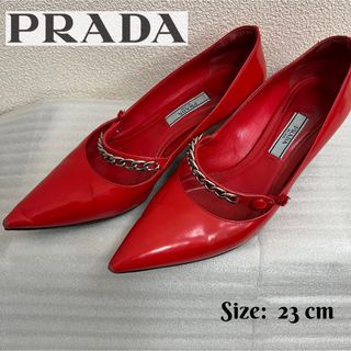 プラダ(PRADA)のPRADA プラダ　ハイヒール　レッド　サイズ23cm(ハイヒール/パンプス)