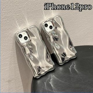 シルバーニュアンス ミラー iPhoneケース カバー iPhone12pro(iPhoneケース)