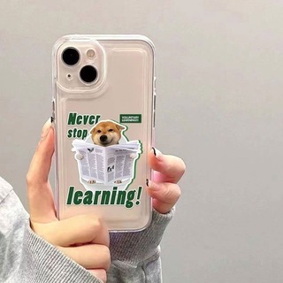 【売れ筋商品】iPhone15　ケース　クリア　透明　英語　犬　コーギー　スマホ(iPhoneケース)