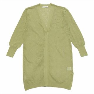 ブリックハウスバイトウキョウシャツ(BRICK HOUSE by Tokyo Shirts)の【グリーン】透かしVネック ニットカーディガン レディース BL05I100DD10X00-70(カーディガン)