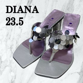 ダイアナ(DIANA)の【美品】DIANA ダイアナ　サンダル　ハイヒール　シルバー　ラメ　ゴージャス(サンダル)