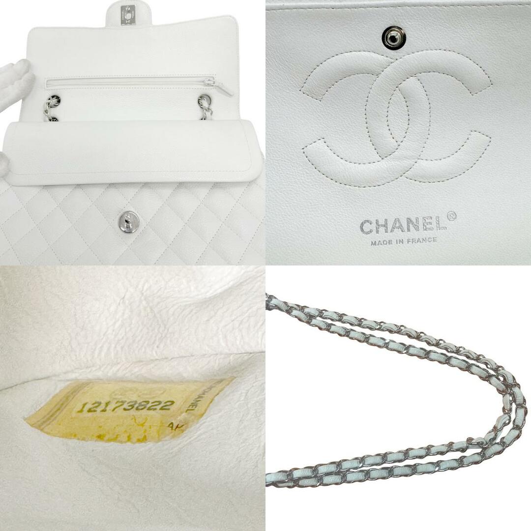 CHANEL(シャネル)のシャネル CHANEL ショルダーバッグ マトラッセ キャビアスキンレザー ホワイト シルバー レディース 送料無料【中古】 z0567 レディースのバッグ(ショルダーバッグ)の商品写真