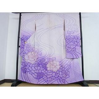 平和屋2■豪華振袖　駒刺繍　絞り　牡丹文　暈し染め　やまと誂製　逸品　DAAB2299az