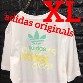 アディダス(adidas)のアディダスオリジナルス☆刺繍ロゴ☆バックプリント☆Tシャツ XL(Tシャツ/カットソー(半袖/袖なし))