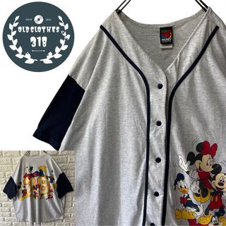 ディズニー(Disney)の【DISNEY】90s ディズニー ベースボールシャツ 両面プリント 2XL!(シャツ)