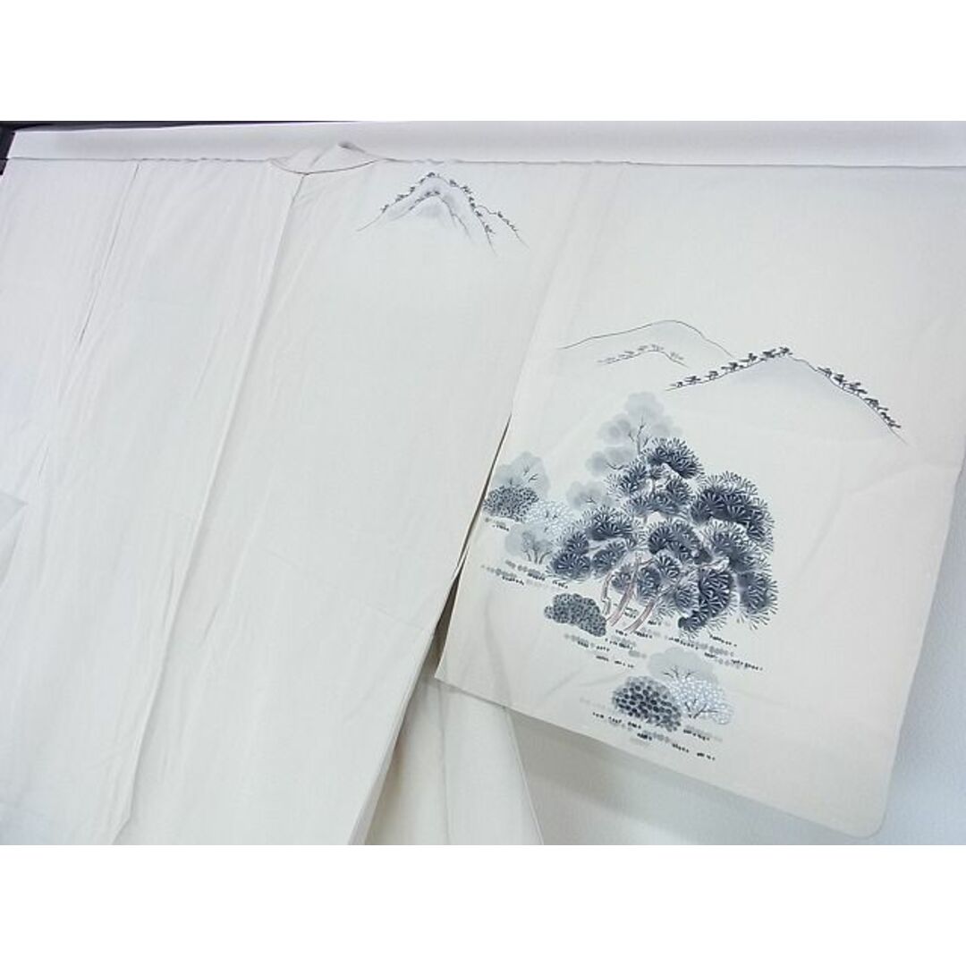 平和屋2■訪問着　単衣　風景花文　手描き　逸品　DAAB2370az レディースの水着/浴衣(着物)の商品写真