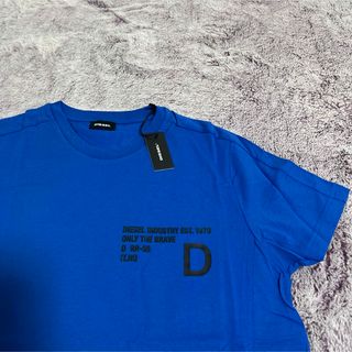 DIESEL ディーゼル 新品 メンズ L ロゴ Tシャツ ブルー