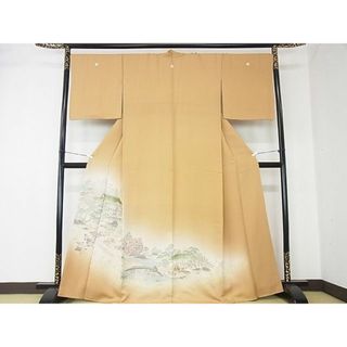 平和屋2■豪華色留袖　寿光織　松琴亭奏楽園　暈し染め　金糸　逸品　DAAB7498ps(着物)