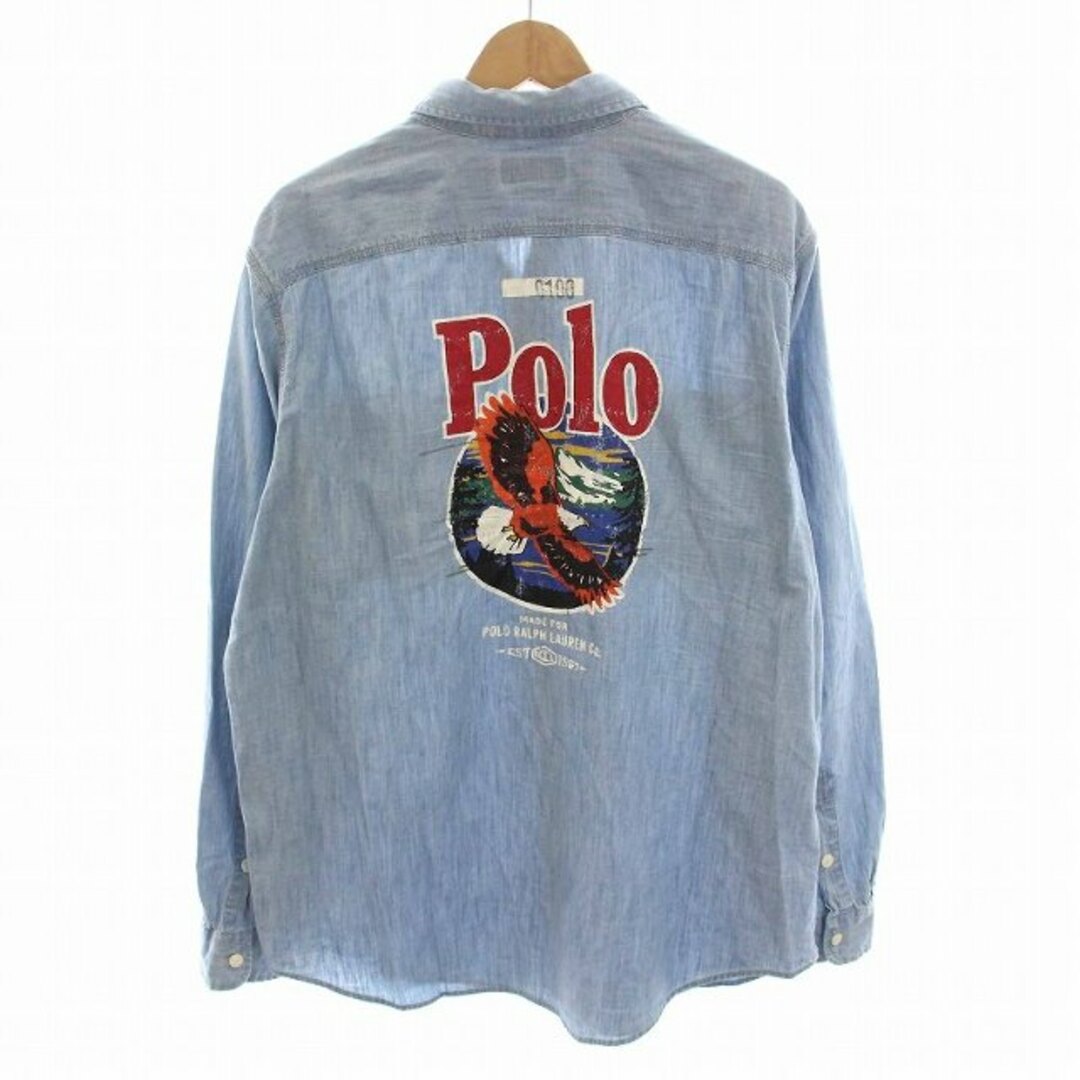 POLO RALPH LAUREN(ポロラルフローレン)のPOLO RALPH LAUREN ワークシャツ 長袖 L 水色 ライトブルー メンズのトップス(シャツ)の商品写真