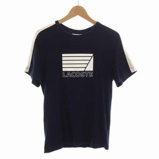 LACOSTE - LACOSTE ノーティカルプリントクルーネックTシャツ カットソー XS 紺