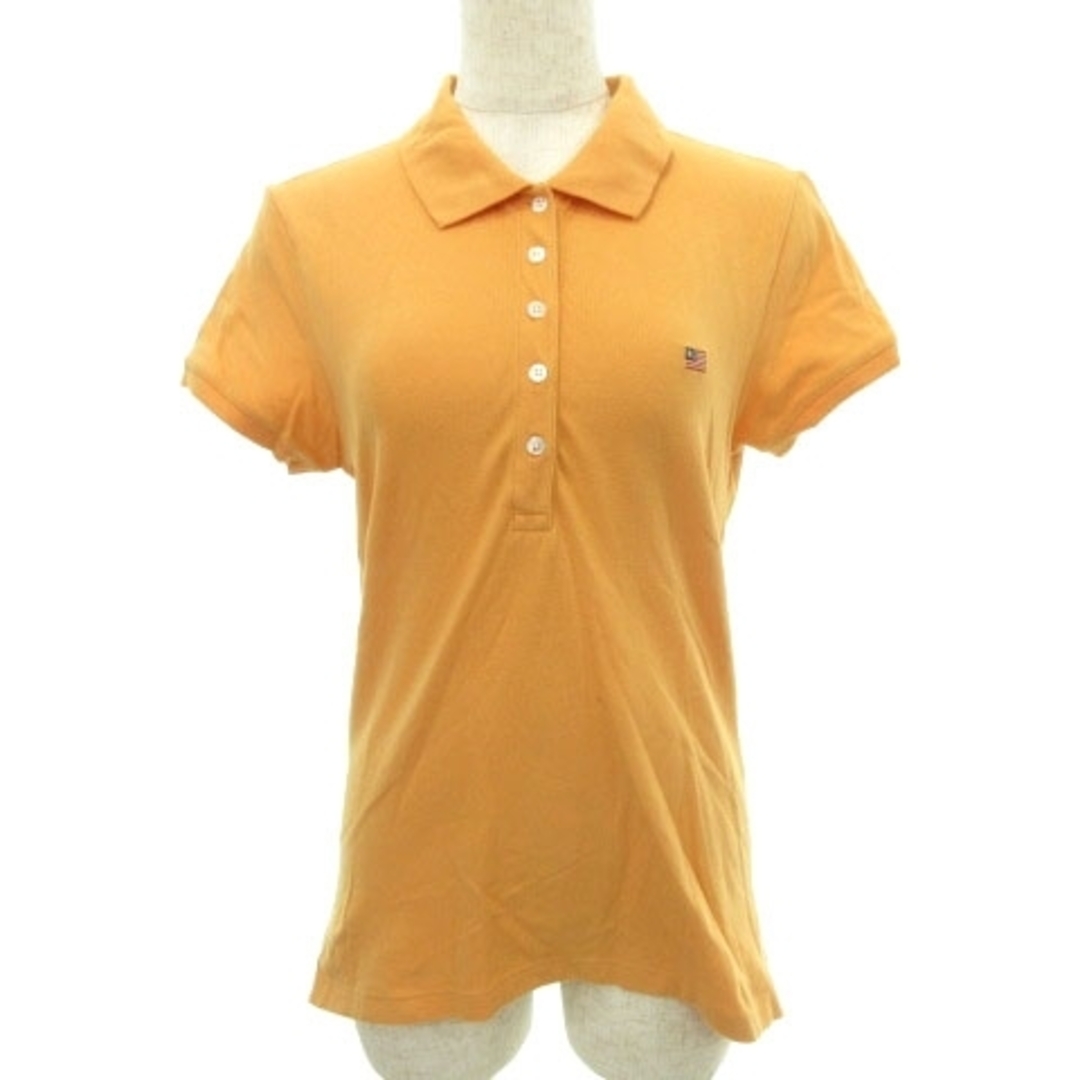 Ralph Lauren(ラルフローレン)のラルフローレン ポロジーンズ ポロシャツ ロゴ 刺繍 M オレンジ ■052 レディースのトップス(ポロシャツ)の商品写真