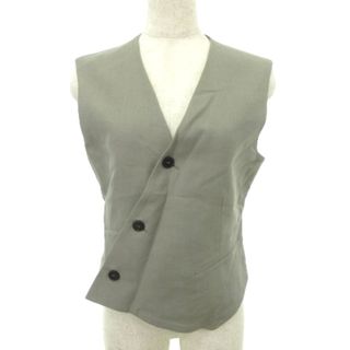 ZARA - ザラ ジレ ベスト 前開き 斜めボタン シングル 無地 XS グレー ZARA - ザラ ジレ ベスト 前開き 斜めボタン シングル 無地 XS グレー
