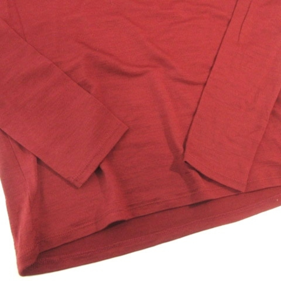 AMACA(アマカ)のアマカ タートルネック カットソー 長袖 無地 40 約XLサイズ 赤 ■052 レディースのトップス(カットソー(長袖/七分))の商品写真