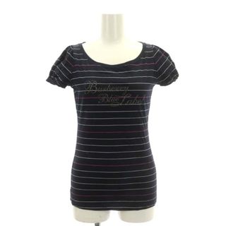 バーバリーブルーレーベル(BURBERRY BLUE LABEL)のバーバリーブルーレーベル カットソー Tシャツ 半袖 ボーダー ロゴ 38(カットソー(半袖/袖なし))