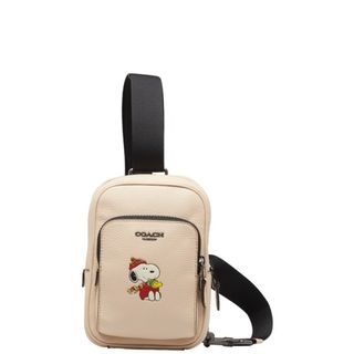 コーチ(COACH)の美品 コーチ コラボ スヌーピー ウッドストック トラックパック ショルダーバッグ ボディバッグ CE602 レザー レディース COACH 【1-0147440】(ショルダーバッグ)