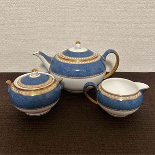 ウェッジウッド(WEDGWOOD)のウェッジウッド　ユーランダー　パウダーブルー　ティーポット　シュガーポット(食器)