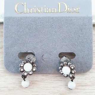 Christian Dior - ヴィンテージ　未使用　クリスチャンディオール　イヤリング　ラインストーン　パール