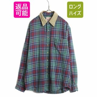 90s ウールリッチ チェック フランネル シャツ メンズ L / 古着 90年代 オールド Woolrich アウトドア ネルシャツ 長袖シャツ マルチカラー