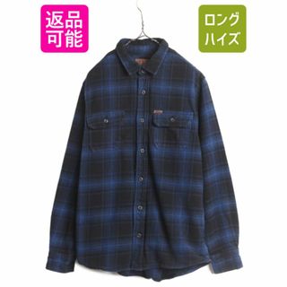 オービス ヘビー フランネル シャツ ジャケット メンズ M / 古着 ORVIS アウトドア コットン 長袖シャツ ネルシャツ ポケット付き チェック(シャツ)