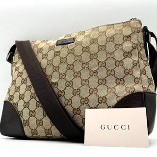 グッチ(Gucci)の✨美品✨グッチ ショルダーバッグ GG柄 キャンバス レザー ベージュ ブラウン(ショルダーバッグ)