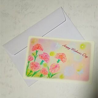 母の日プレゼント　カーネーションカード＆封筒セット(カード/レター/ラッピング)