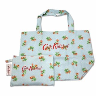 Cath Kidston - キャスキッドソン ドット × フラワー プリント ショッピングバッグ