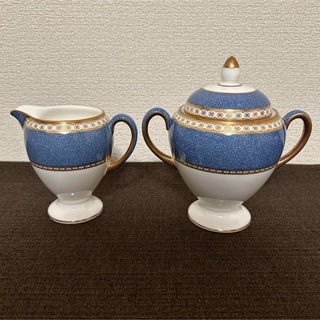 ウェッジウッド(WEDGWOOD)のウェッジウッド　ユーランダー　パウダーブルー　シュガーポット　クリーマー(食器)