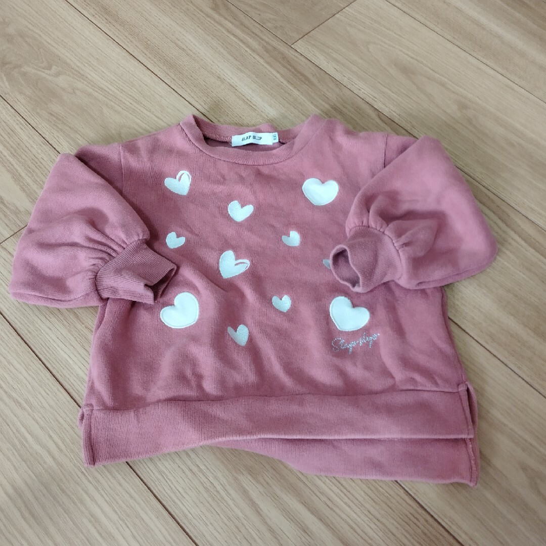 トレーナー 100 中古 裏起毛なし ピンク系 女の子 キッズ/ベビー/マタニティのキッズ服女の子用(90cm~)(その他)の商品写真