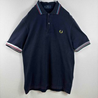 フレッドペリー(FRED PERRY)の人気　フレッドペリー　ポロシャツ　半袖　イングランド　ネイビー　38 M 古着(ポロシャツ)