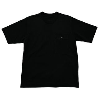 エストネーション(ESTNATION)のESTNATION ポケット付き サイドジップクルーネックTシャツ ブラック M(Tシャツ/カットソー(半袖/袖なし))