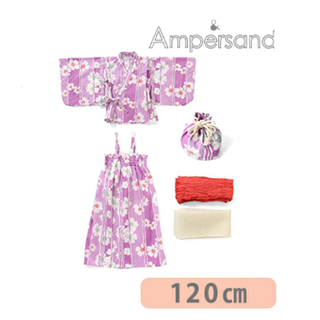 ampersand - 新品　アンパサンド　花柄浴衣　サンドレス　巾着付き