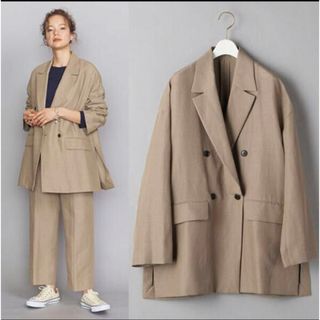 BEAUTY&YOUTH UNITED ARROWS - 【BEAUTY&YOUTH】サイドスリットダブルジャケット　リネン混　テーラード