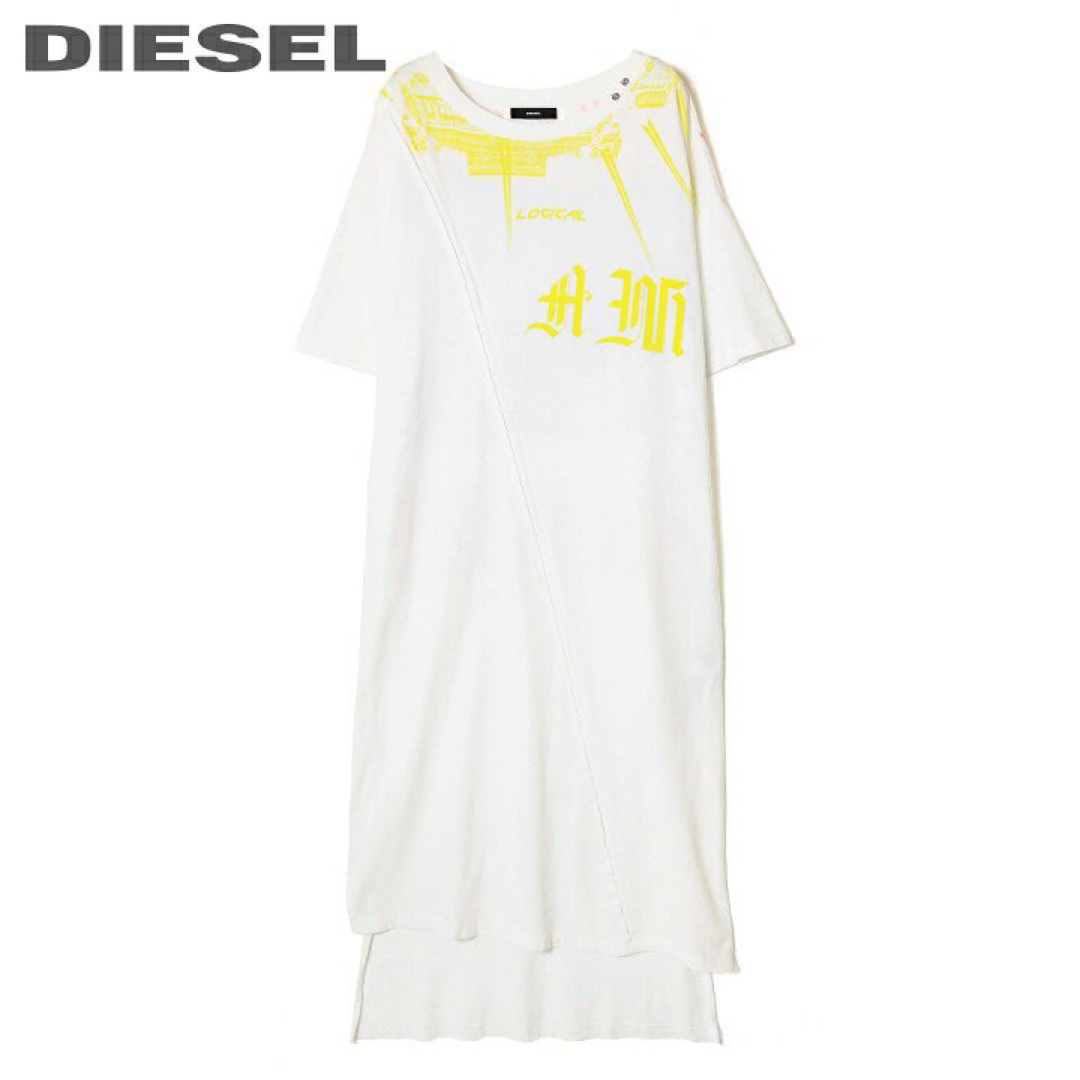 DIESEL(ディーゼル)の【美品】DIESEL サイドスリットワンピース Tシャツワンピース ロング丈 レディースのワンピース(ロングワンピース/マキシワンピース)の商品写真