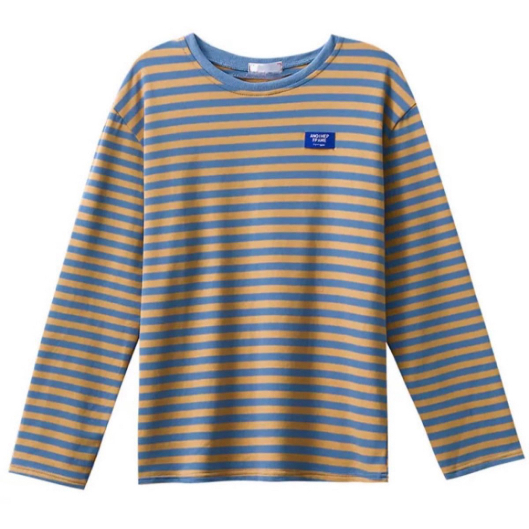 ロングTシャツ M オーバーサイズ シンプル カジュアル ボーダー 着回し 通学 レディースのトップス(シャツ/ブラウス(長袖/七分))の商品写真